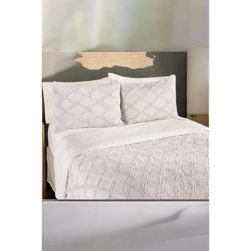 Hotel du Cobb Diamond Coverlet Set Twin by Dennis Basso Dove Gray